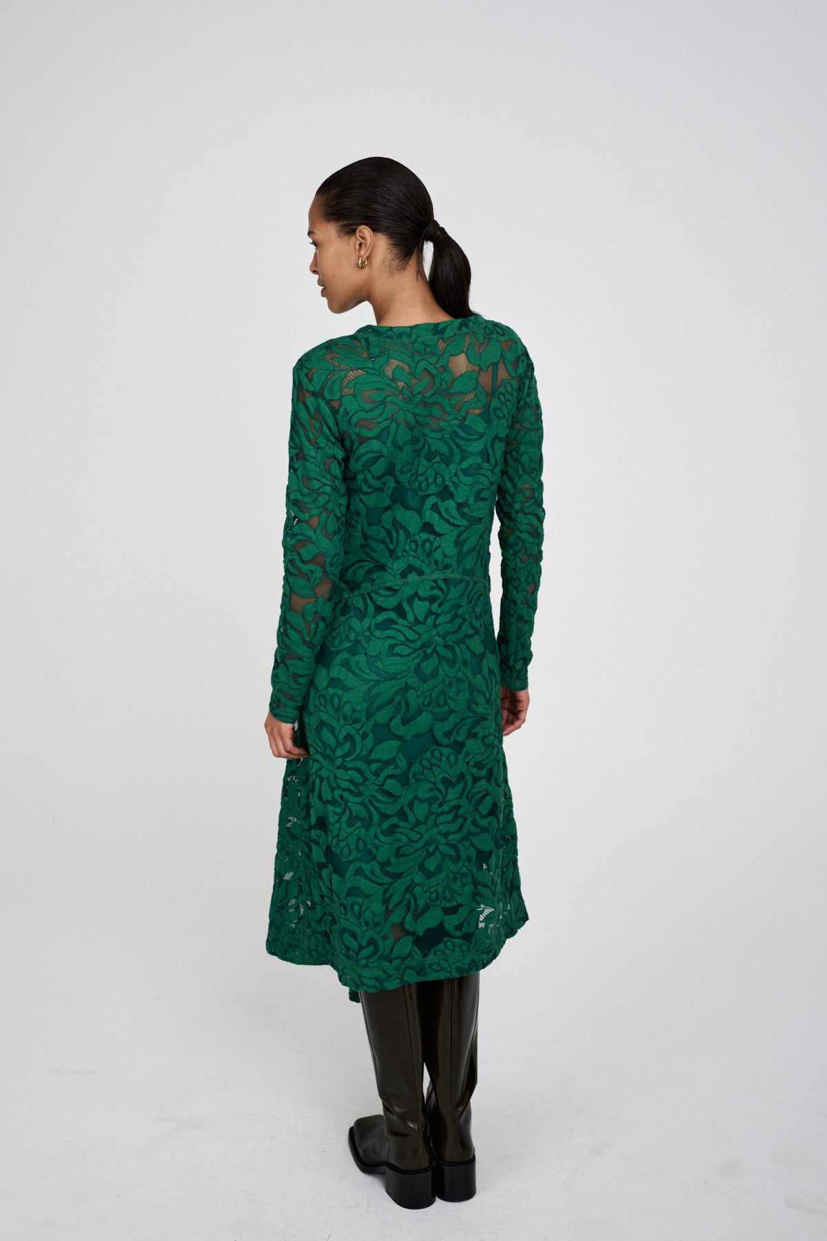 Enid - Orchid lace dress I Verdant green 2 - Rabens Saloner - DK