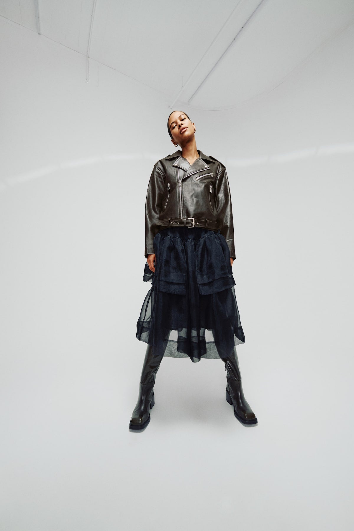 Falka - Organza layer skirt I Black 7 - Rabens Saloner - DK