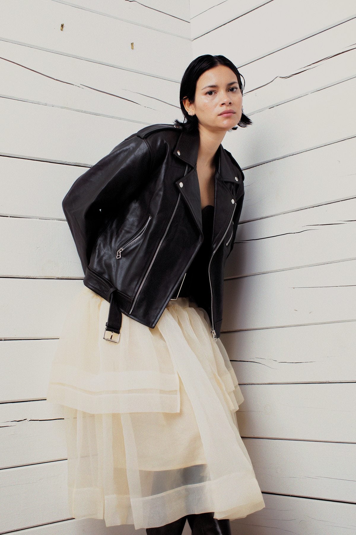 Falka - Organza layer skirt I Bisque 2 - Rabens Saloner - DK