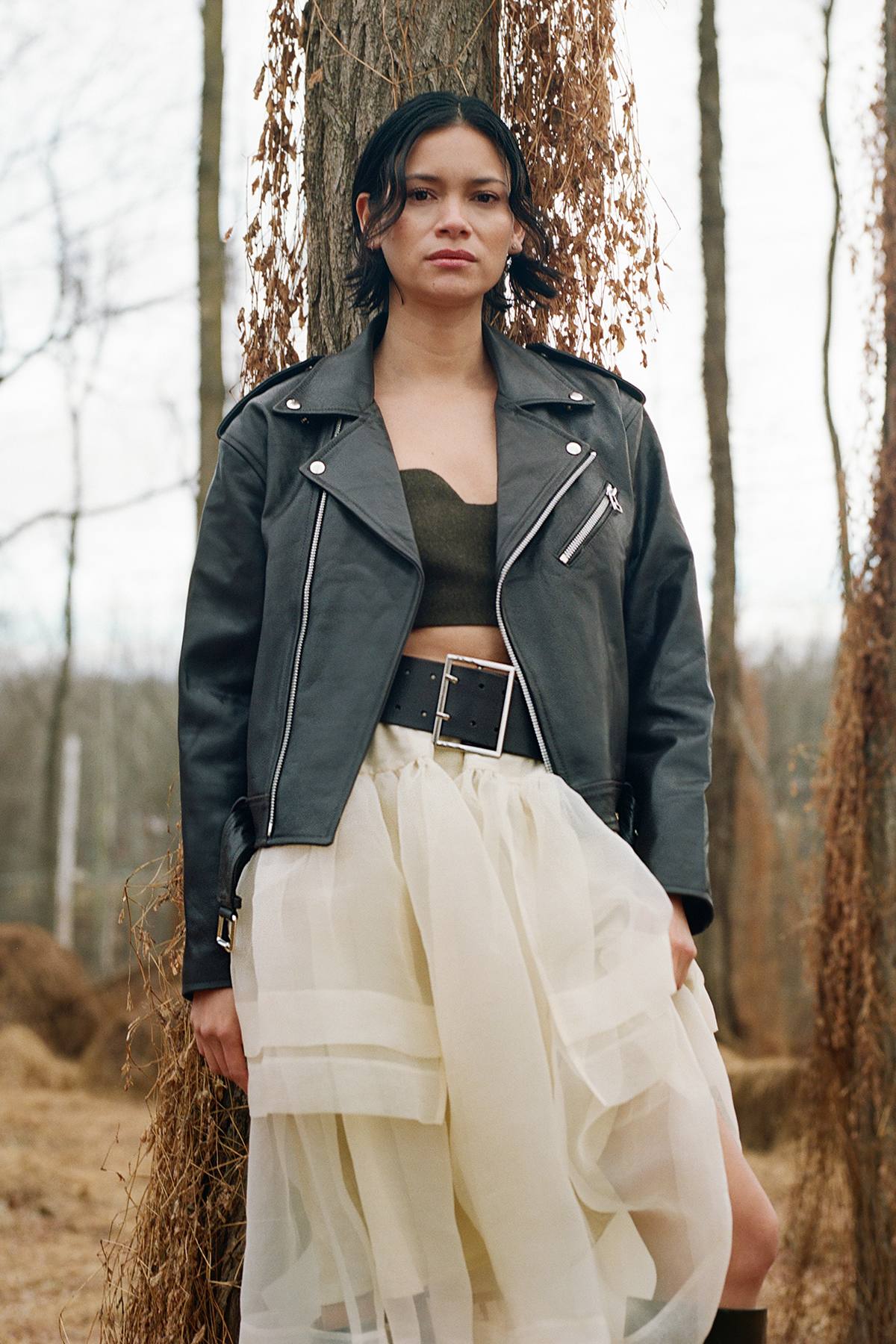 Falka - Organza layer skirt I Bisque 3 - Rabens Saloner - DK