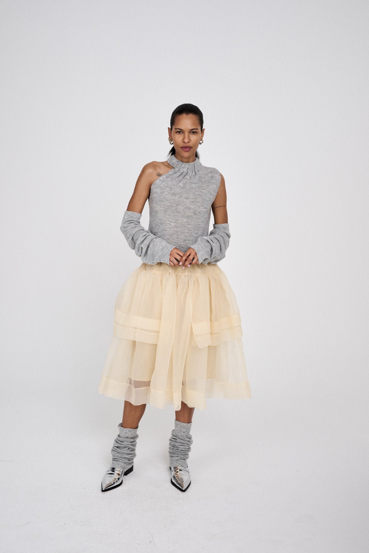 Falka - Organza layer skirt I Bisque 4 - Rabens Saloner - DK