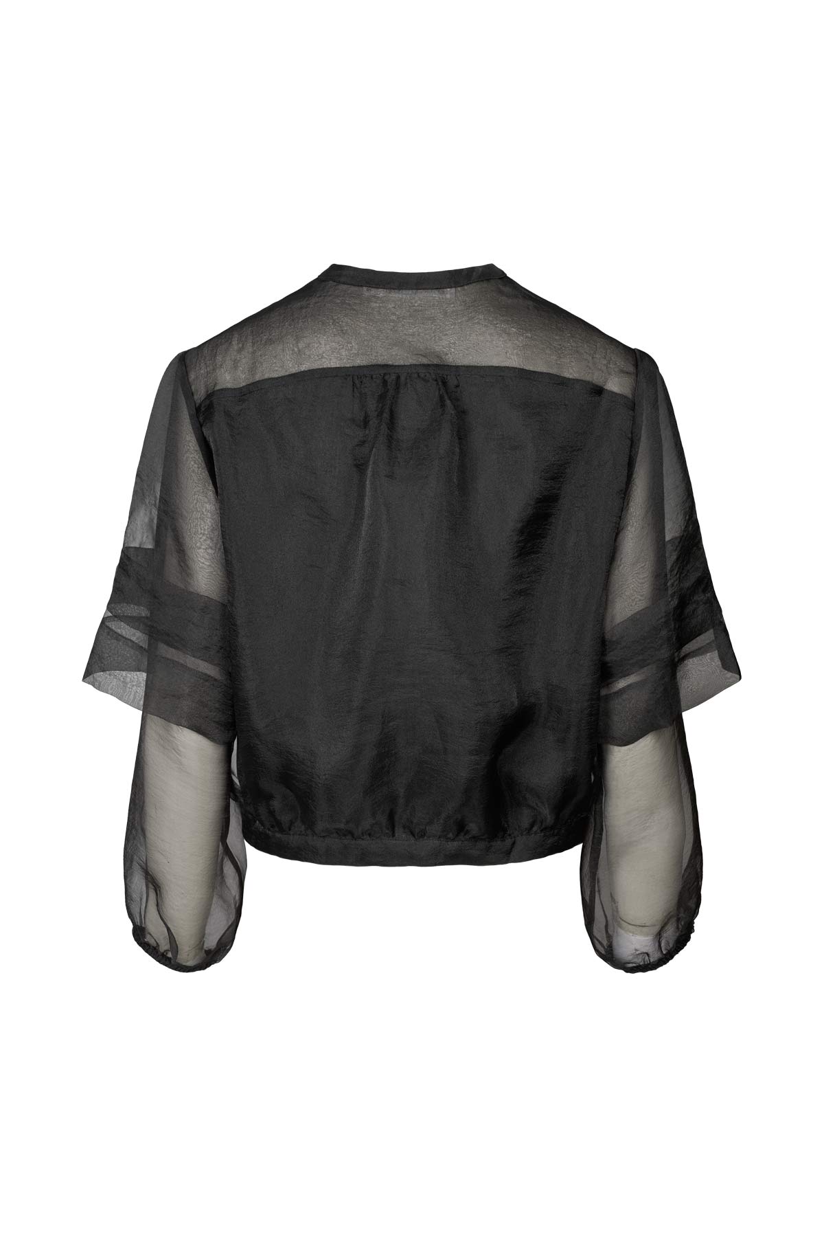 Everlyn - Organza layer shirt jacket I Black 7 - Rabens Saloner - DK
