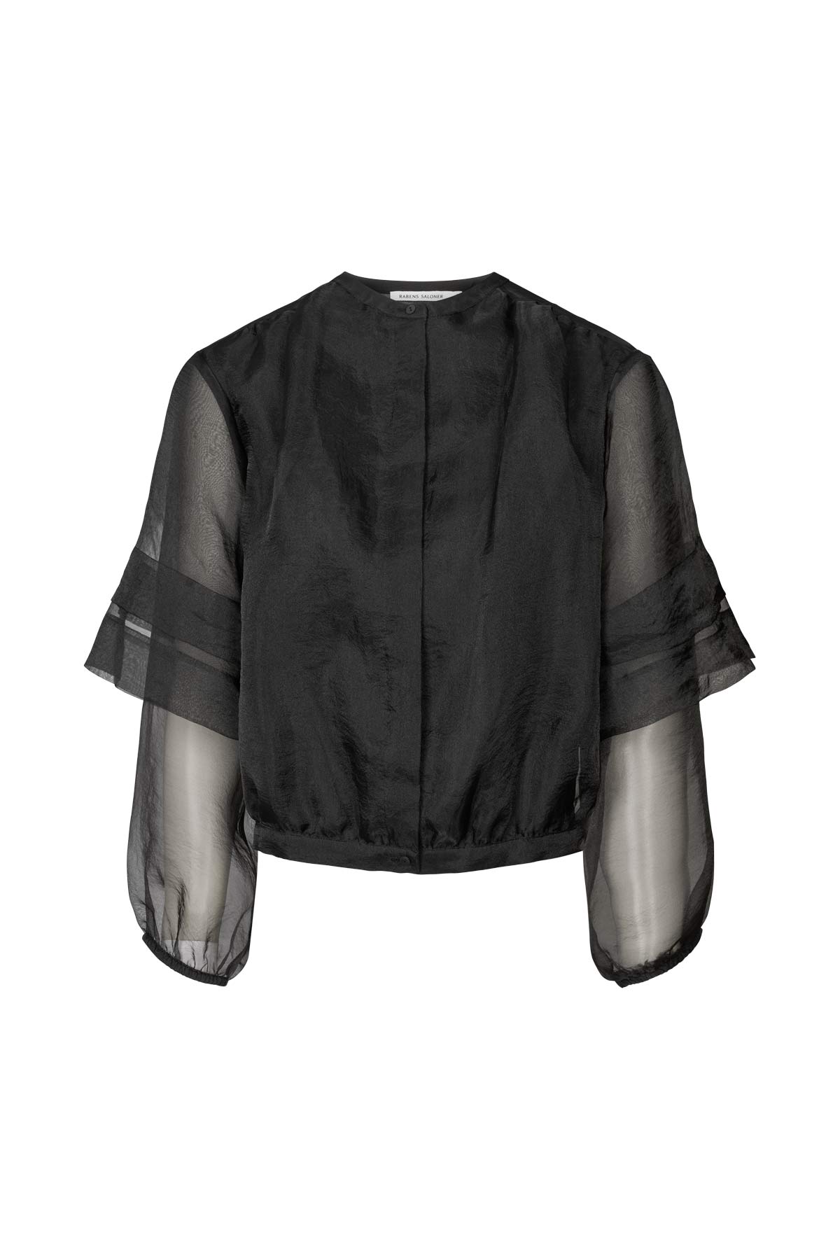 Everlyn - Organza layer shirt jacket I Black Black XS 6 - Rabens Saloner - DK