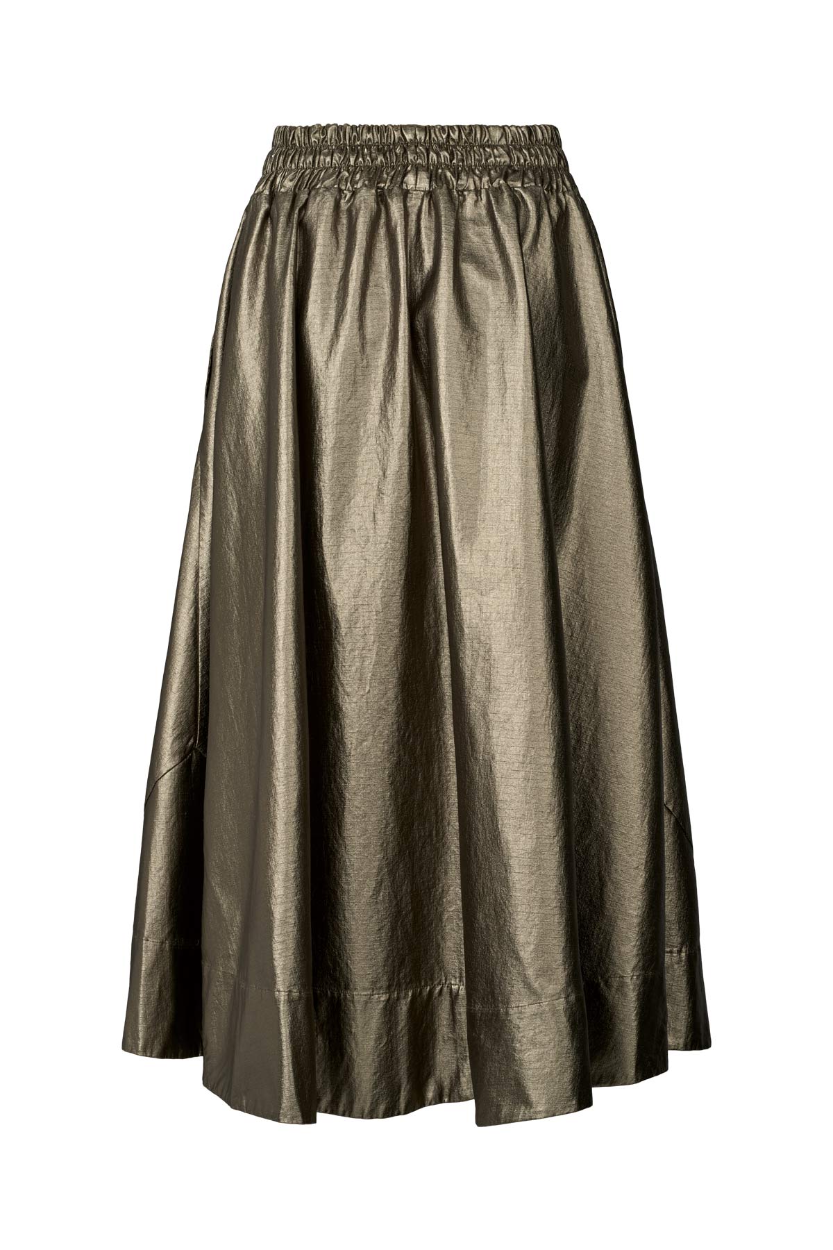 Ottavia - Foiled ripstop full skirt I Metallic olive 7 - Rabens Saloner - DK