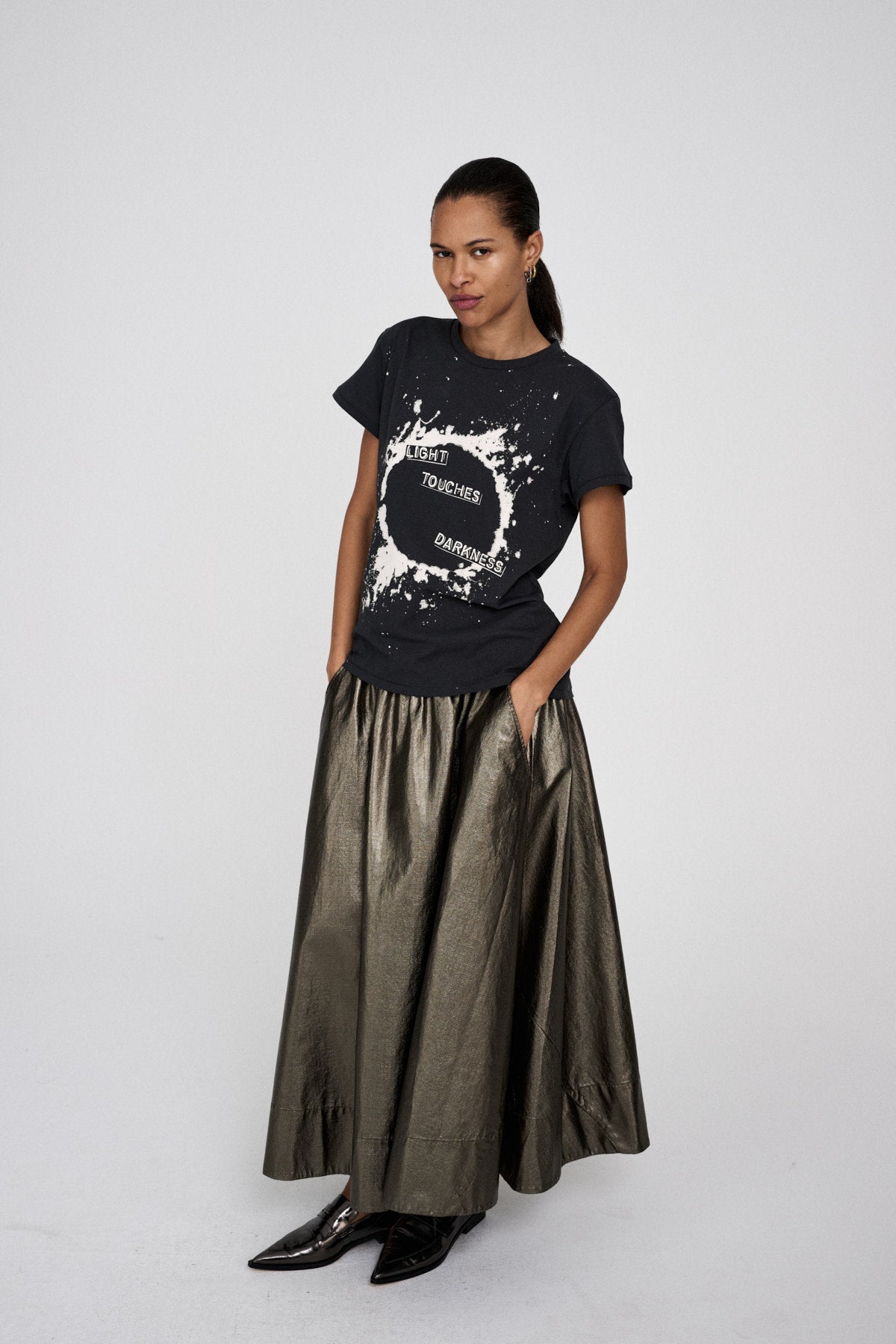 Ambla - Eclipsed print t-shirt I Faded black 2 - Rabens Saloner - DK