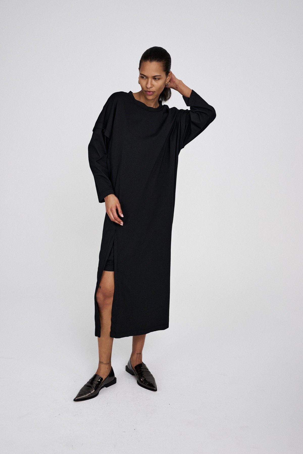 Brynja - FOT jersey dress I Faded black 1 - Rabens Saloner - DK