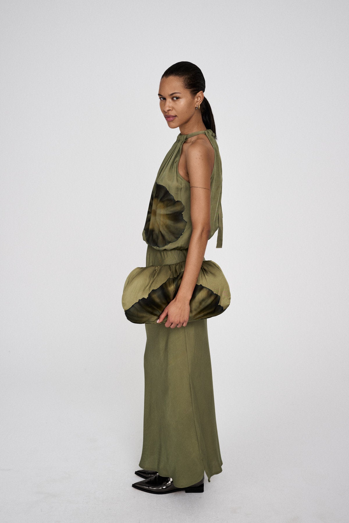 Chanette - Bloom halter dress I Hazelnut combo 3 - Rabens Saloner - DK