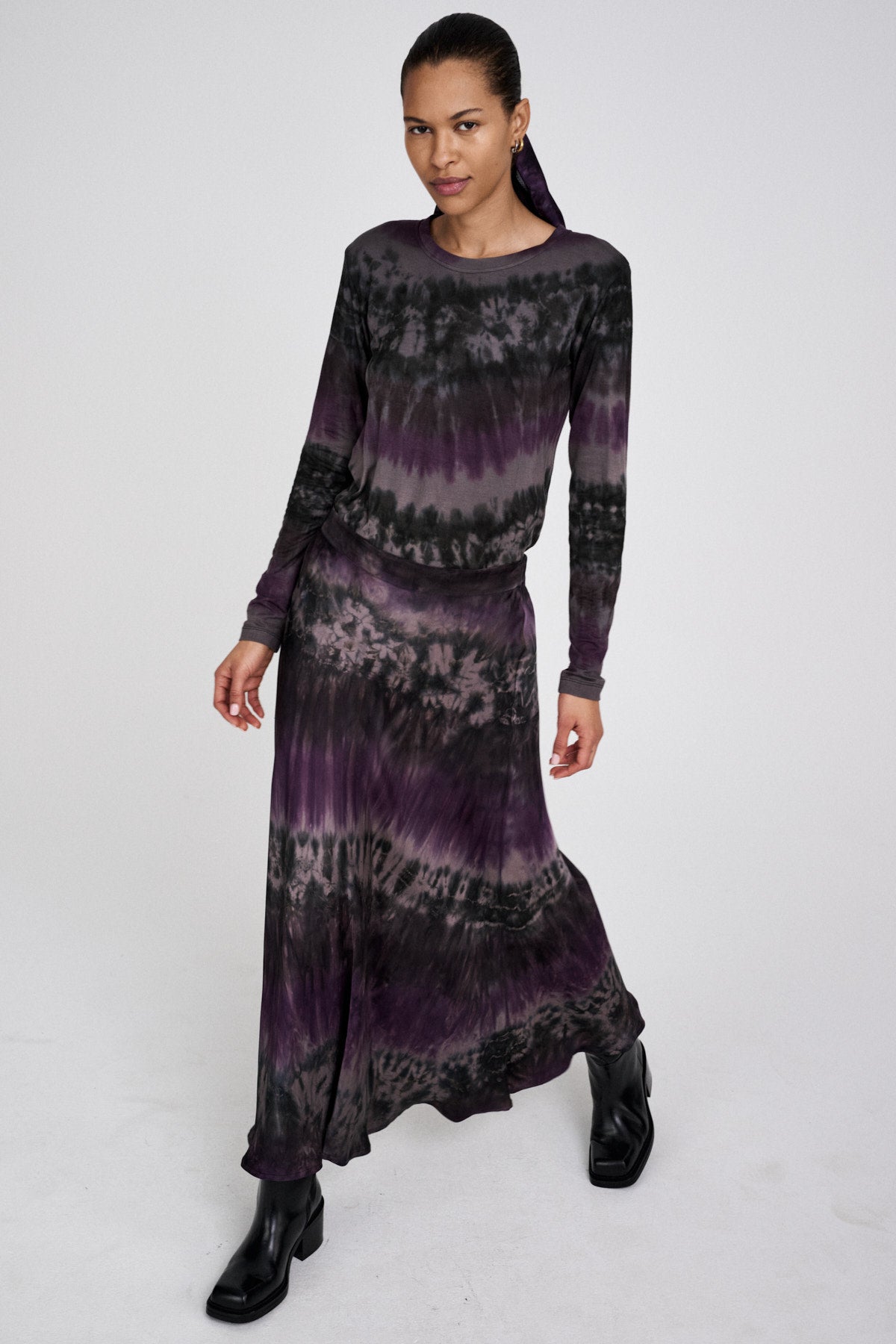 Xenia - Arizona long sleeve t-shirt I Purple combo 2 - Rabens Saloner - DK