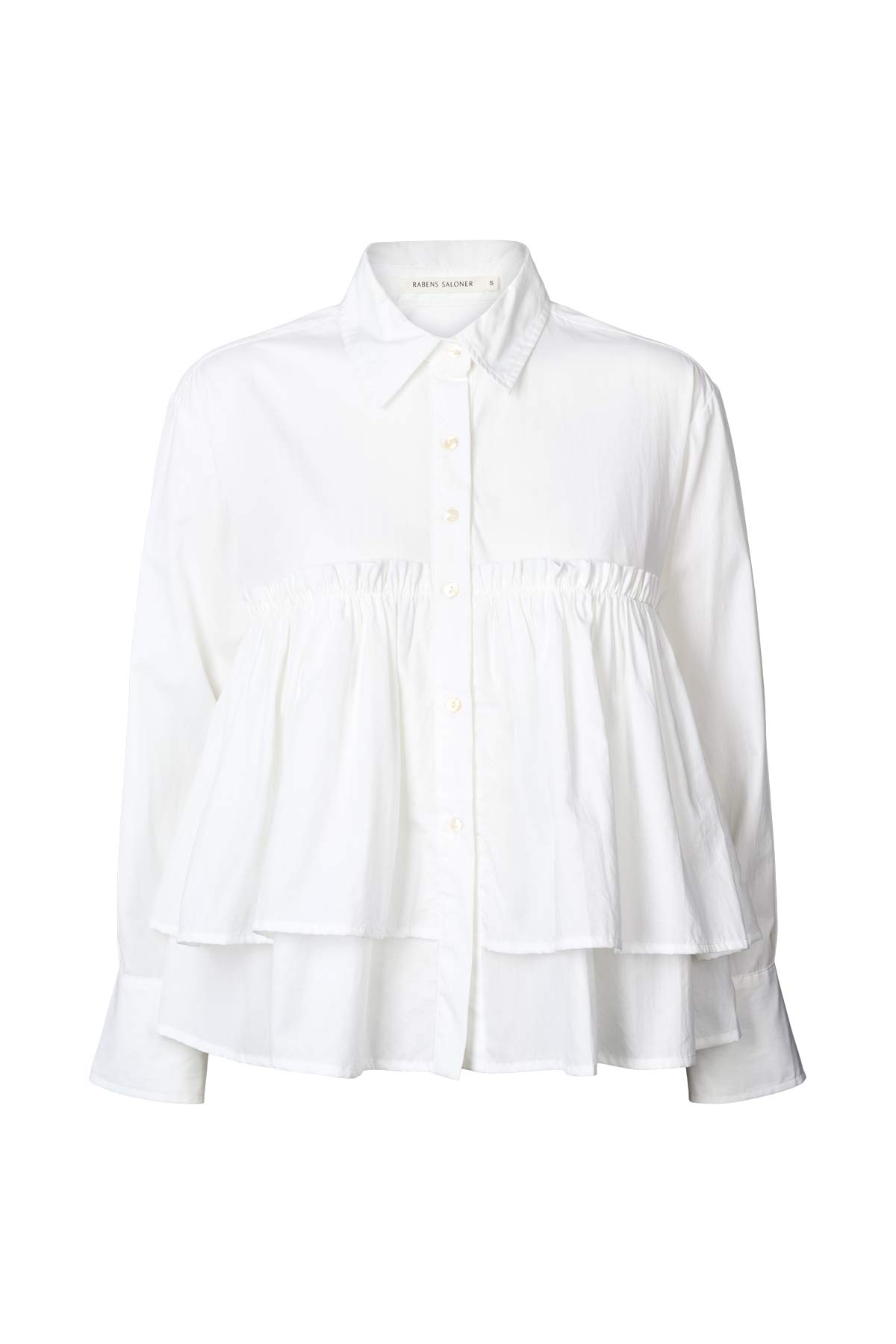 Shaker - Poplin frill shirt I White White XS 1 - Rabens Saloner - DK