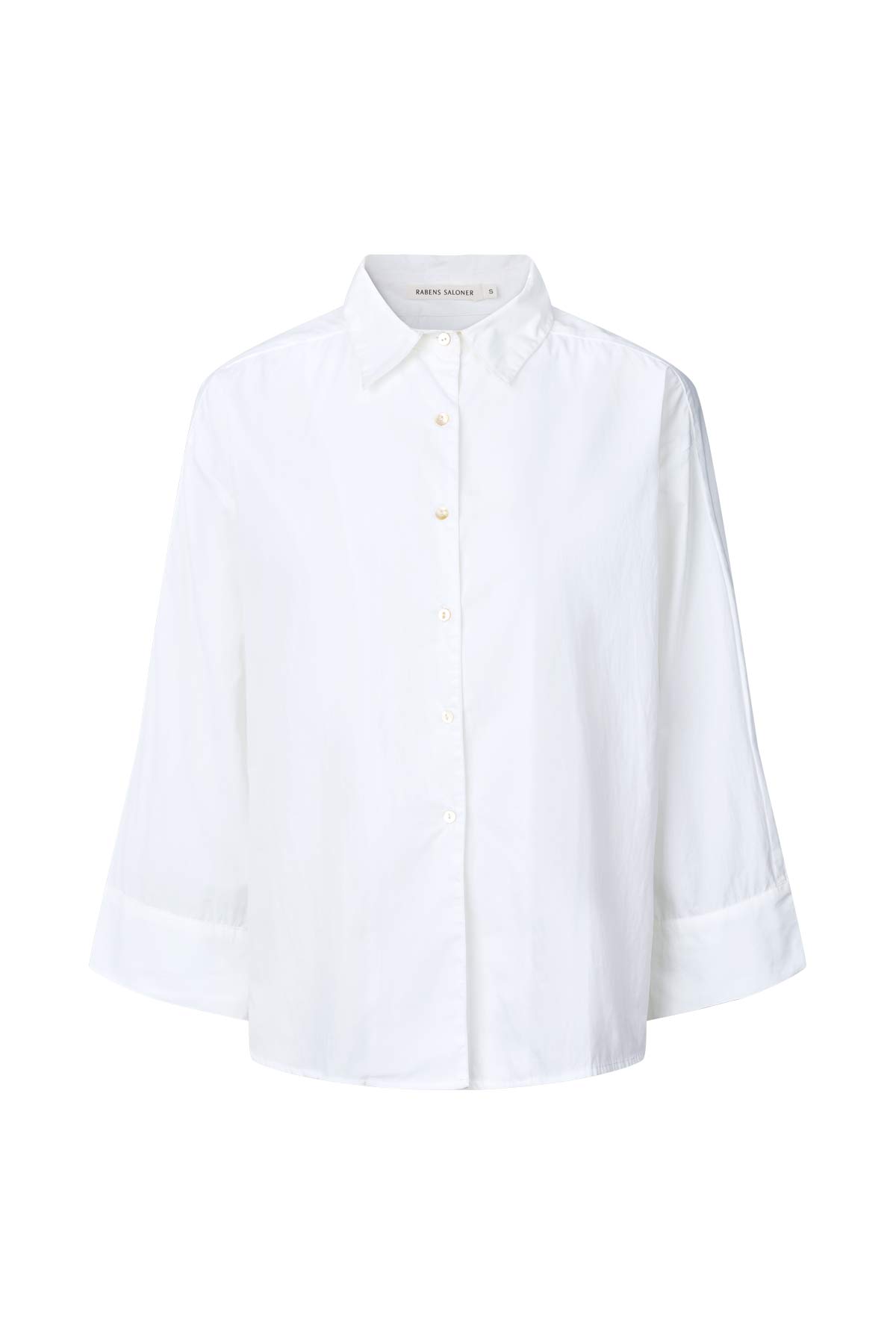 Chloe - Poplin full shirt I White White XS 5 - Rabens Saloner - DK