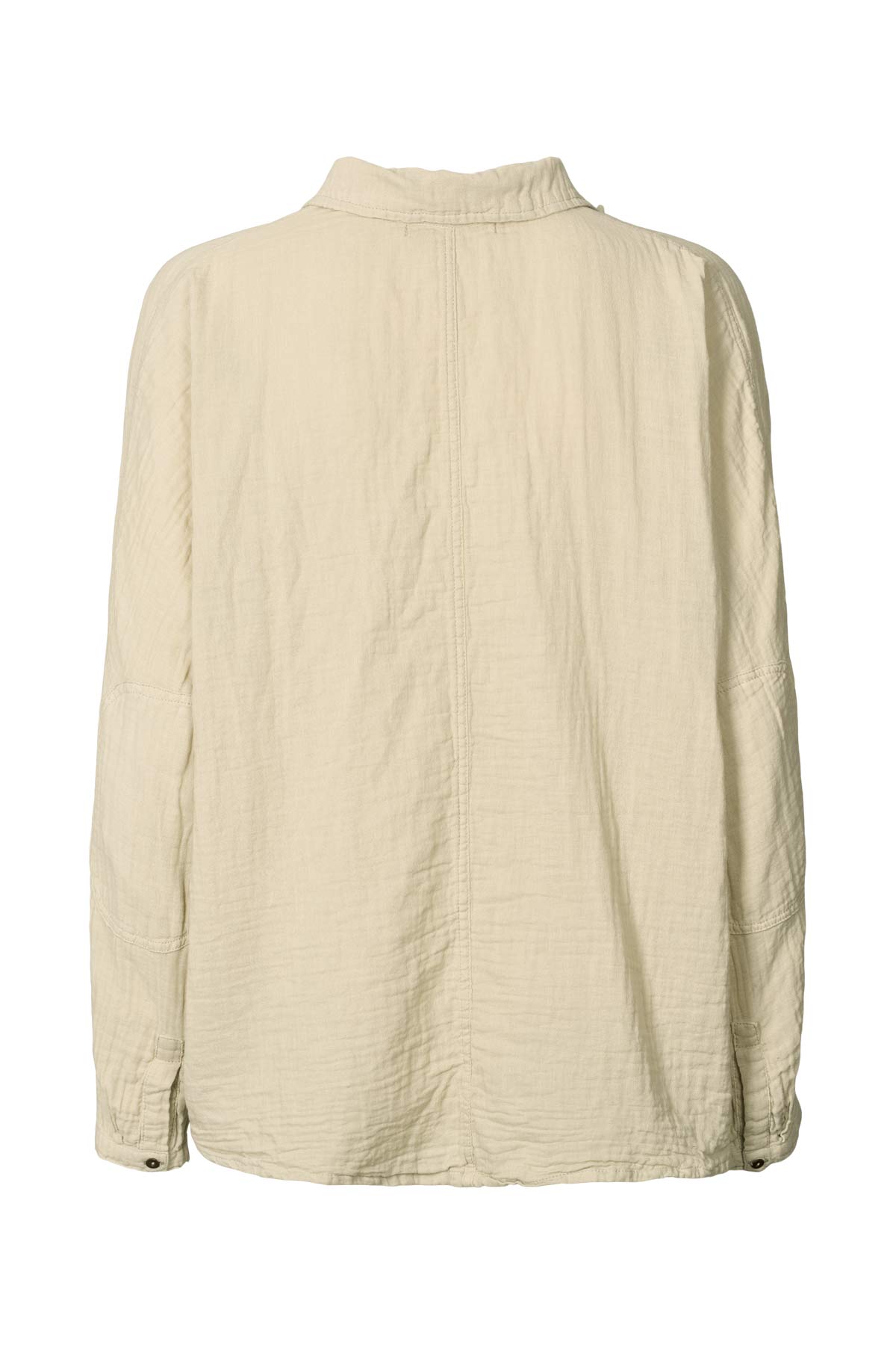 Cotton double elbow patch shirt - Jojo I Pelican grey 5 - Rabens Saloner - DK