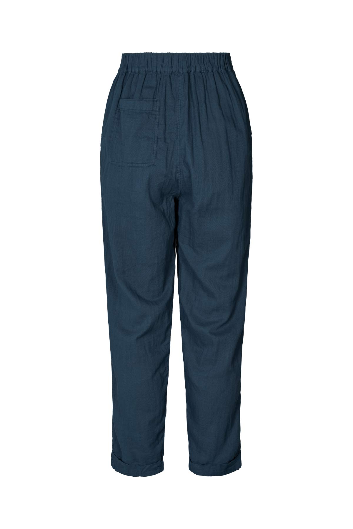 Cotton double knee patch pants - Johanne I Navy