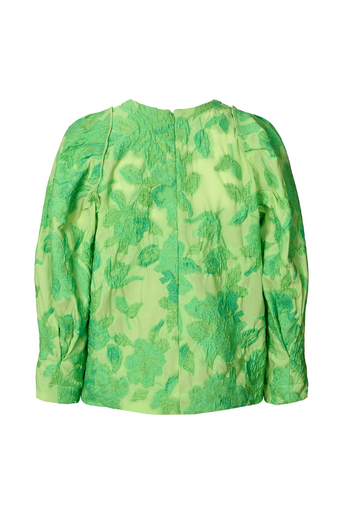 Clipped jacquard blouse - Peyton I Viper green 7 - Rabens Saloner - DK