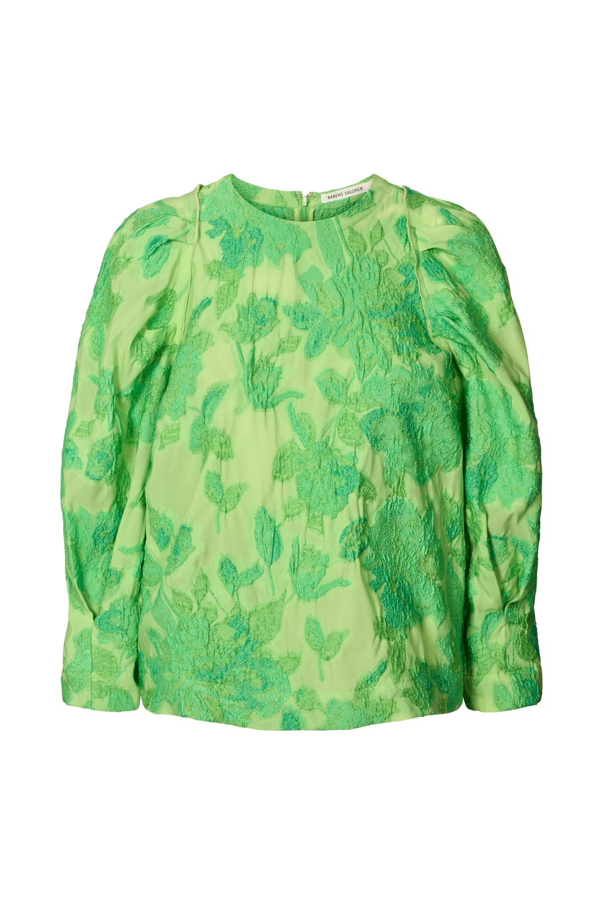Clipped jacquard blouse - Peyton I Viper green Viper green XS 6 - Rabens Saloner - DK