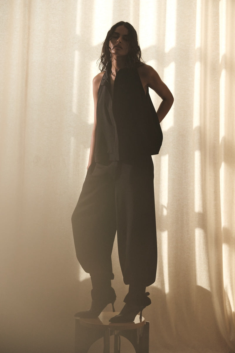 Grossgrain halter top - Kaley I Black 10 - Rabens Saloner - DK