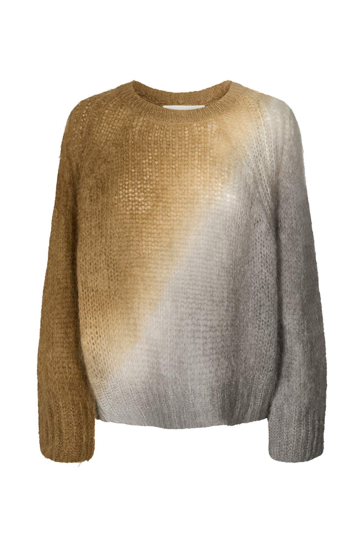 Jasmin - Cross dye boxy sweater I Dark toffee grey combo 5 - Rabens Saloner - DK
