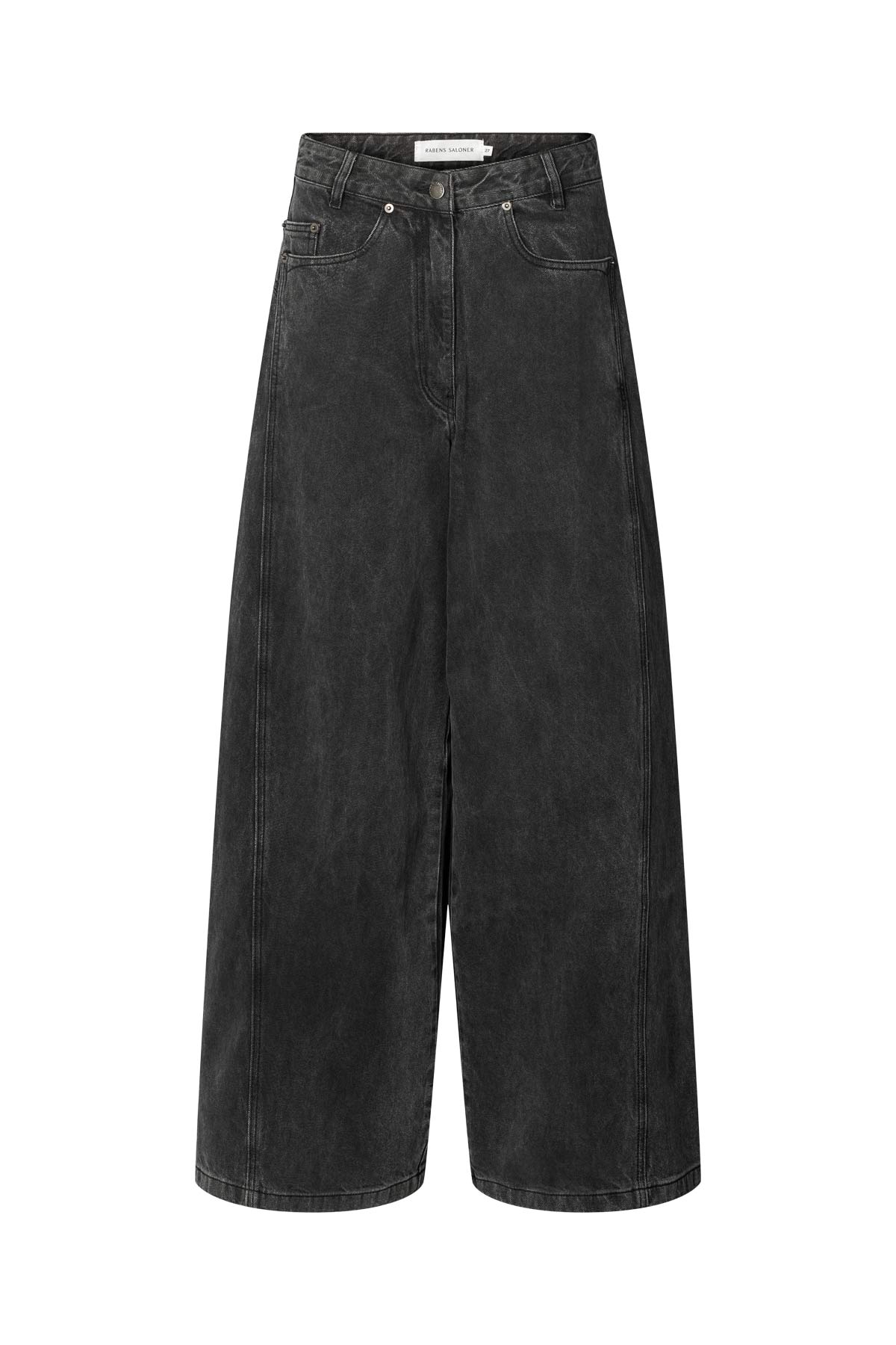 Lane - Denim black wide leg pants I Washed black denim Washed black denim 25 7 - Rabens Saloner - DK