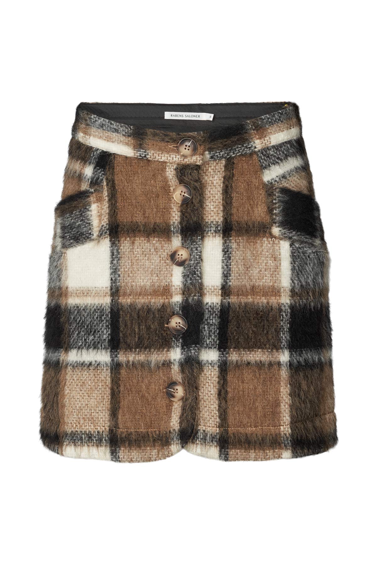 Olympia - Jumbo check short skirt I Brown check Brown check XS 7 - Rabens Saloner - DK