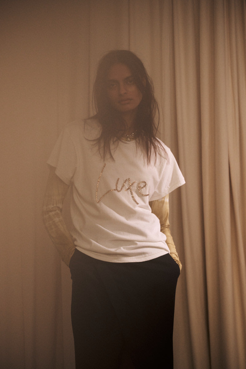 Xenia - Frequency long sleeve t-shirt I Golden combo 6 - Rabens Saloner - DK