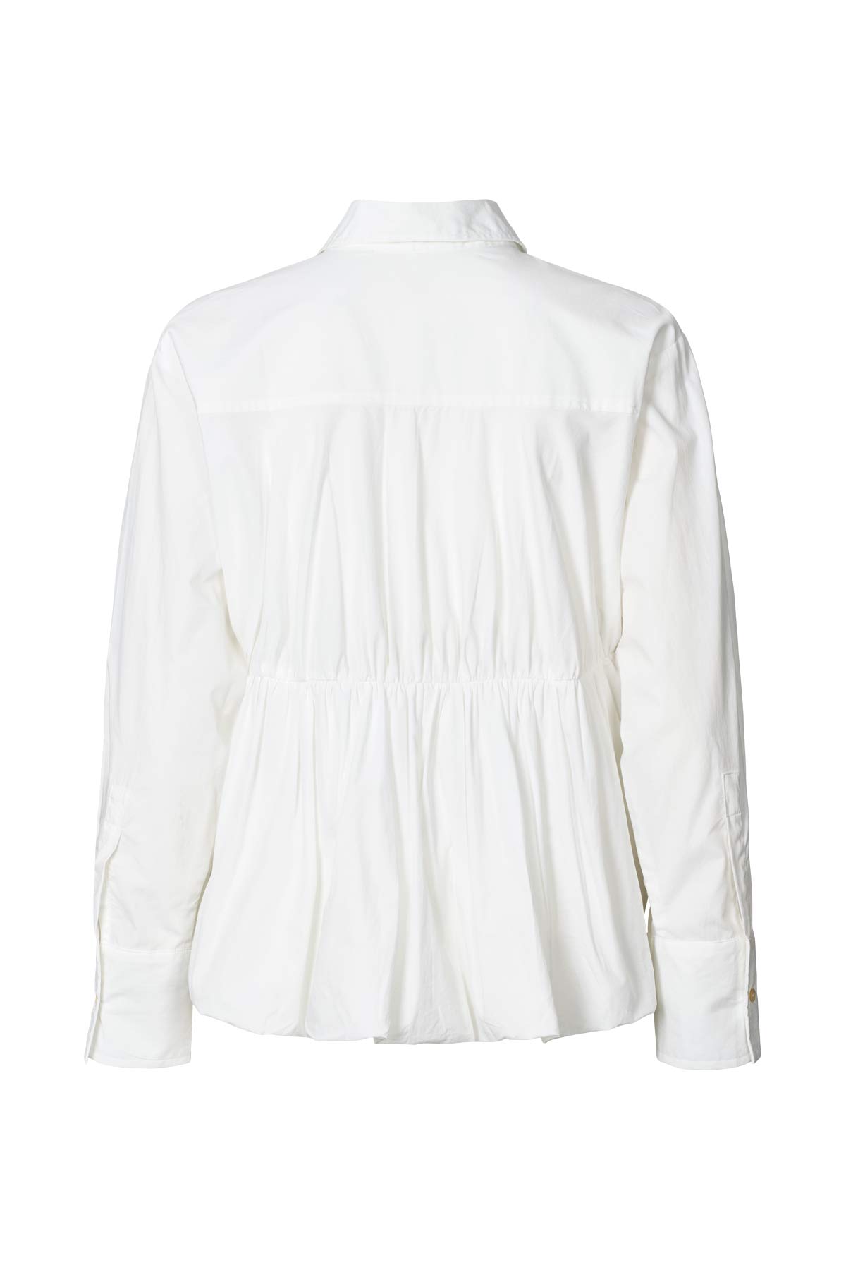Sophie - Poplin puffed hem shirt I White 7 - Rabens Saloner - DK