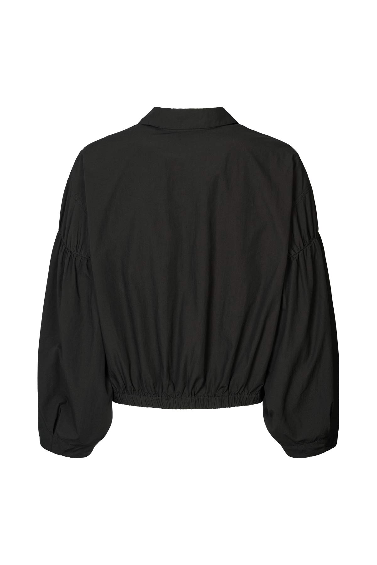 Poplin shirt box pleat sleeve - Veda I Black