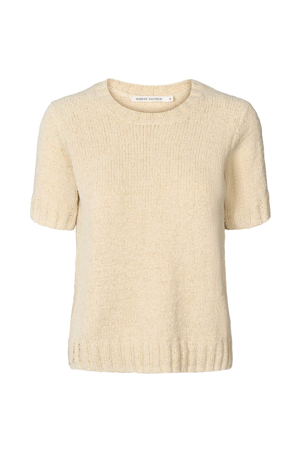 Elka - Towelling knit t-shirt I Sand 4 - Rabens Saloner - DK