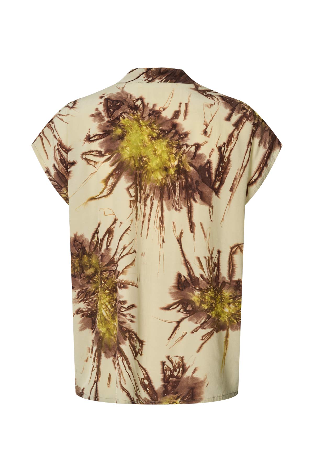 Heva - Sea urchin button blouse I Chartreuse combo 6 - Rabens Saloner - DK