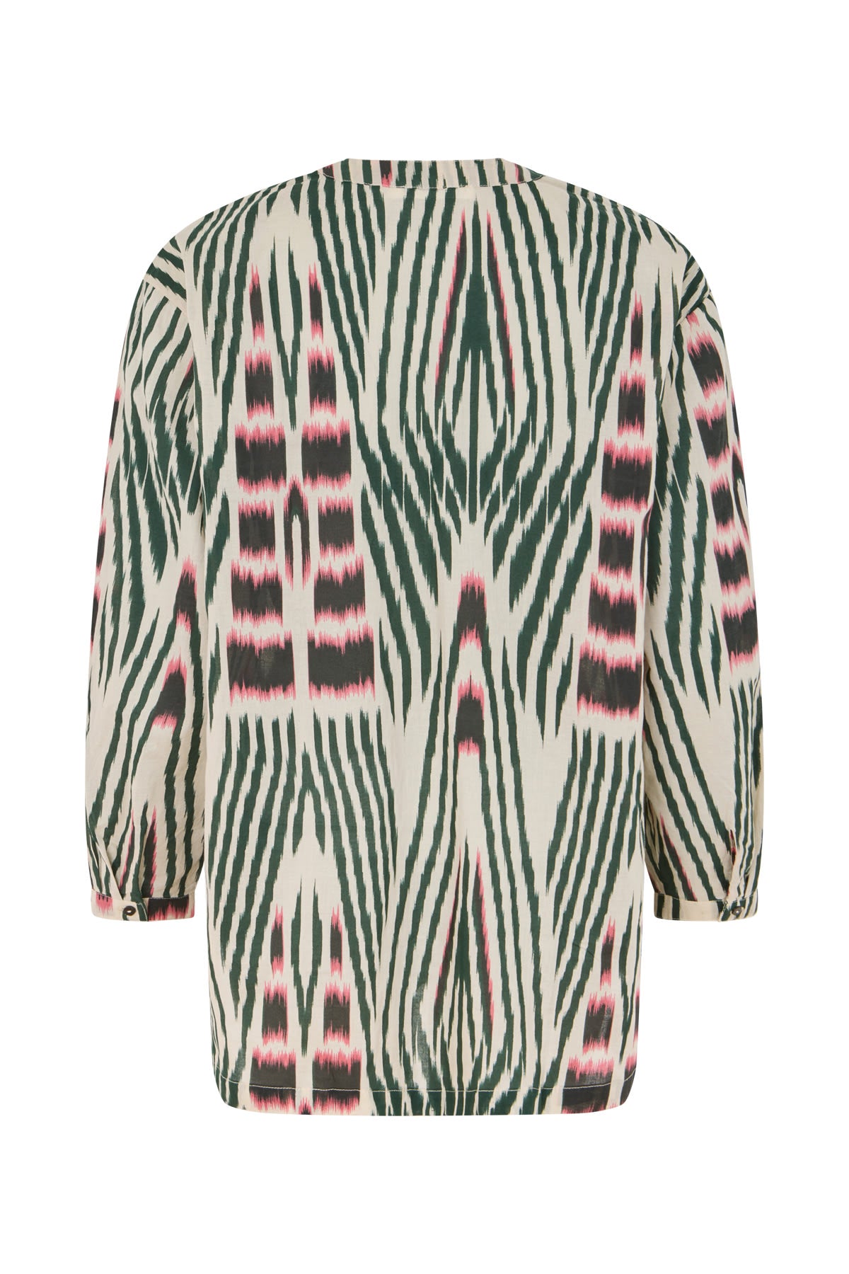 Sibyl - Ikat voile shirt I Forest pink sand 12 - Rabens Saloner - DK