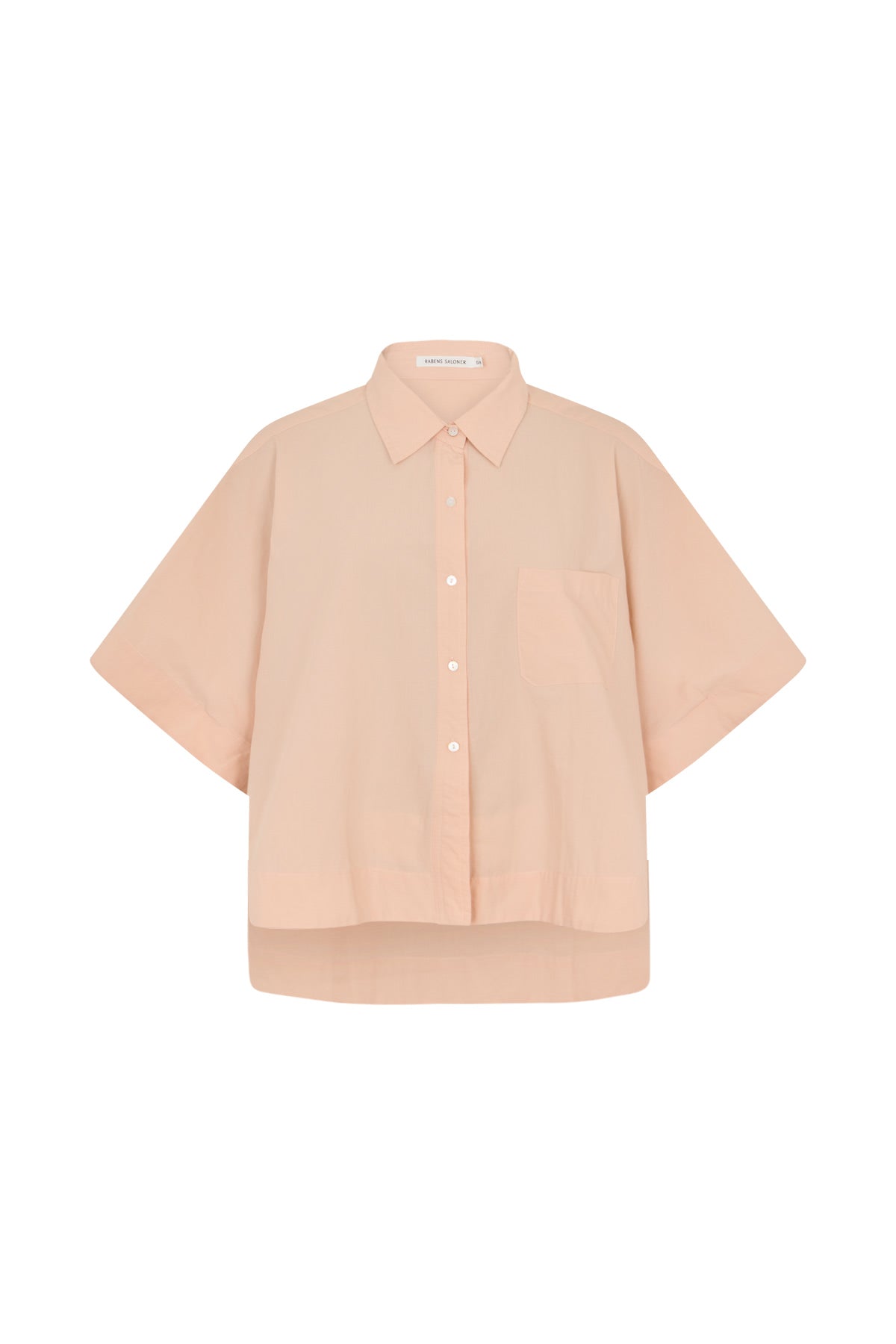 Berte - Poplin curved hem shirt I Soft rose Soft rose XS/S 1 - Rabens Saloner - DK