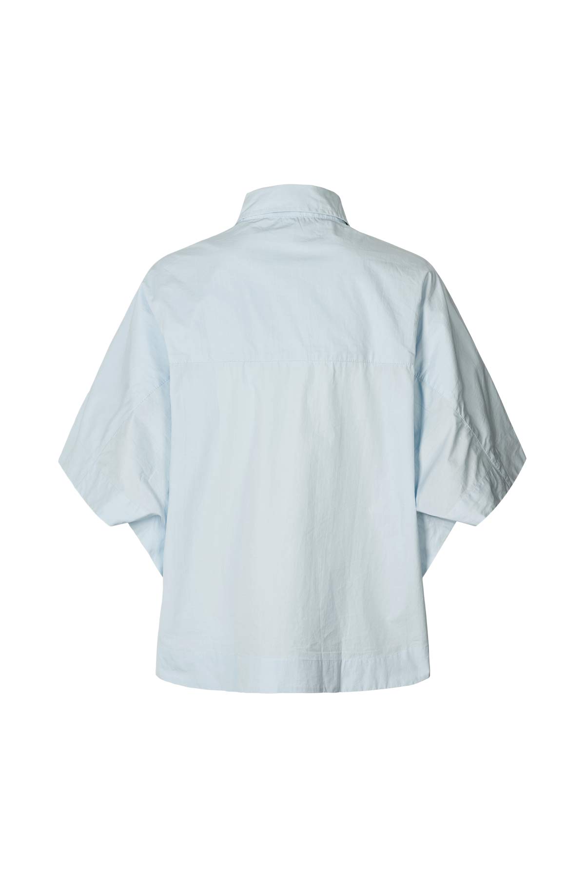 Berte - Poplin curved hem shirt I Light blue 2 - Rabens Saloner - DK