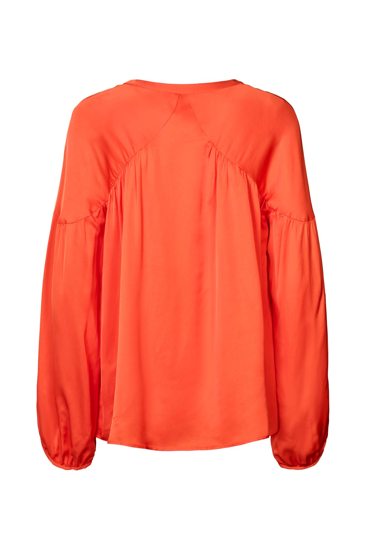 Lissy - Contrast lace shirt I Deep mandarin 5 - Rabens Saloner - DK