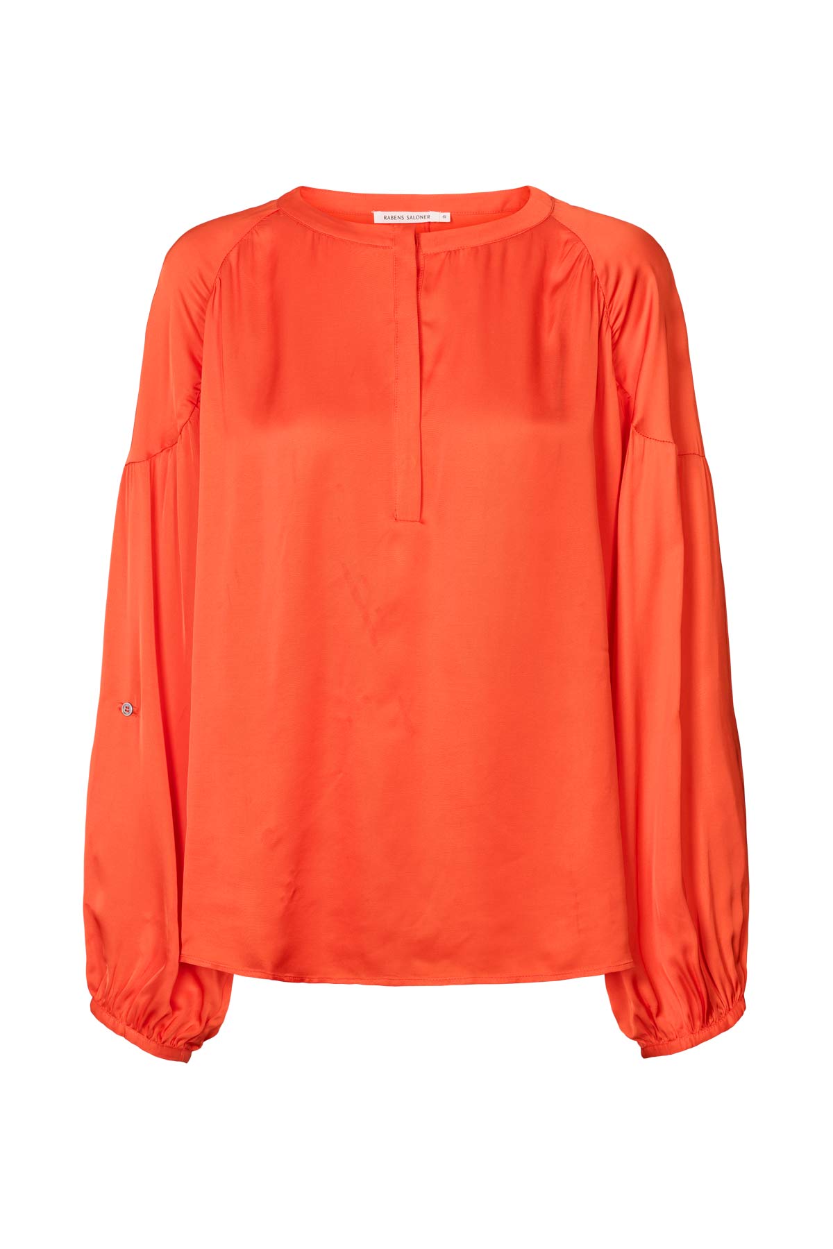 Lissy - Contrast lace shirt I Deep mandarin Deep mandarin XS 4 - Rabens Saloner - DK