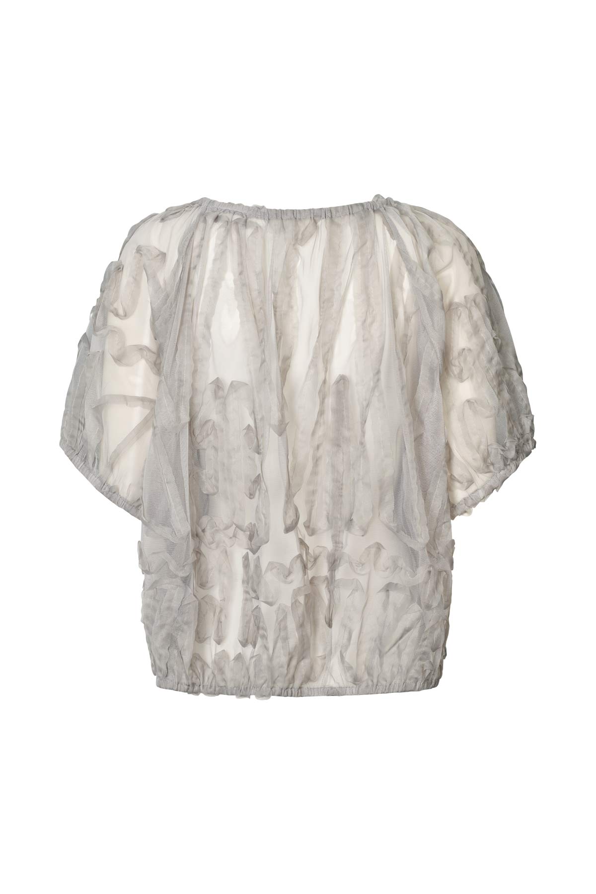 Delva - Splash netting elasticated top I Silver grey 5 - Rabens Saloner - DK