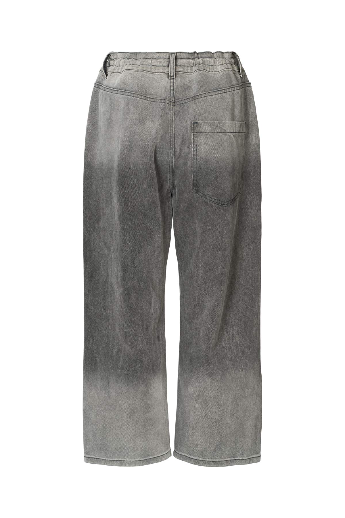 Beza - Grey denim drawstring pants I Washed grey 8 - Rabens Saloner - DK