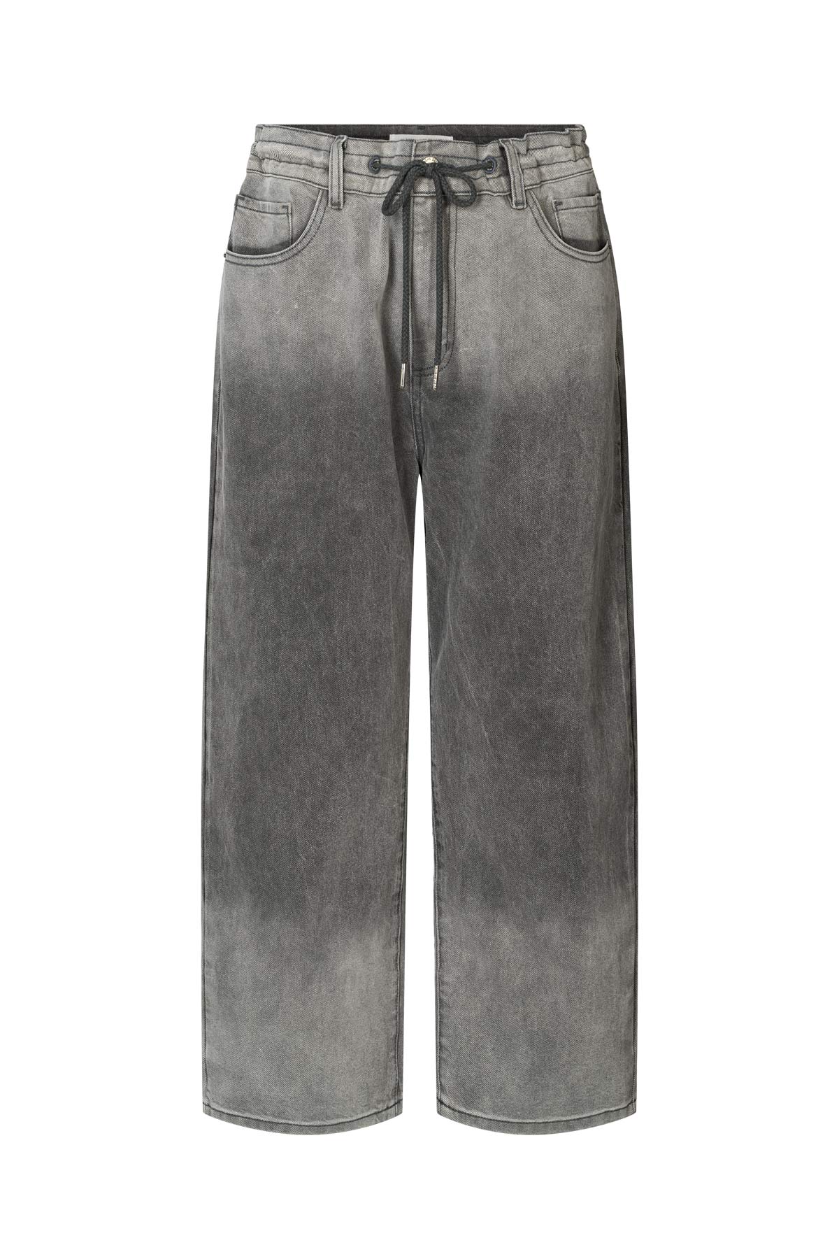 Beza - Grey denim drawstring pants I Washed grey 7 - Rabens Saloner - DK