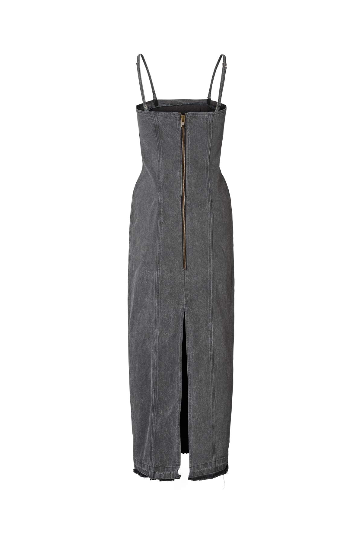 Anizette - Grey denim fitted dress I Washed grey 5 - Rabens Saloner - DK