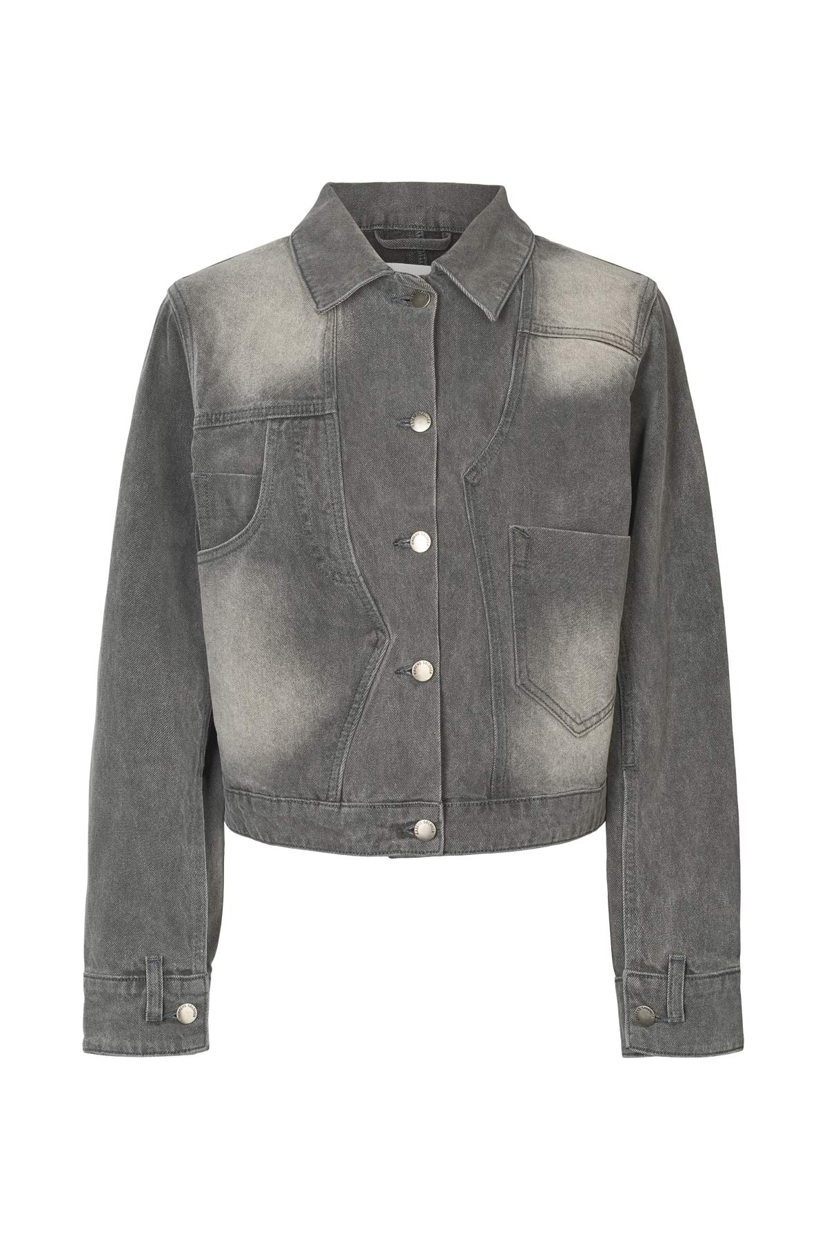 Janny - Grey denim jacket I Washed grey 5 - Rabens Saloner - DK