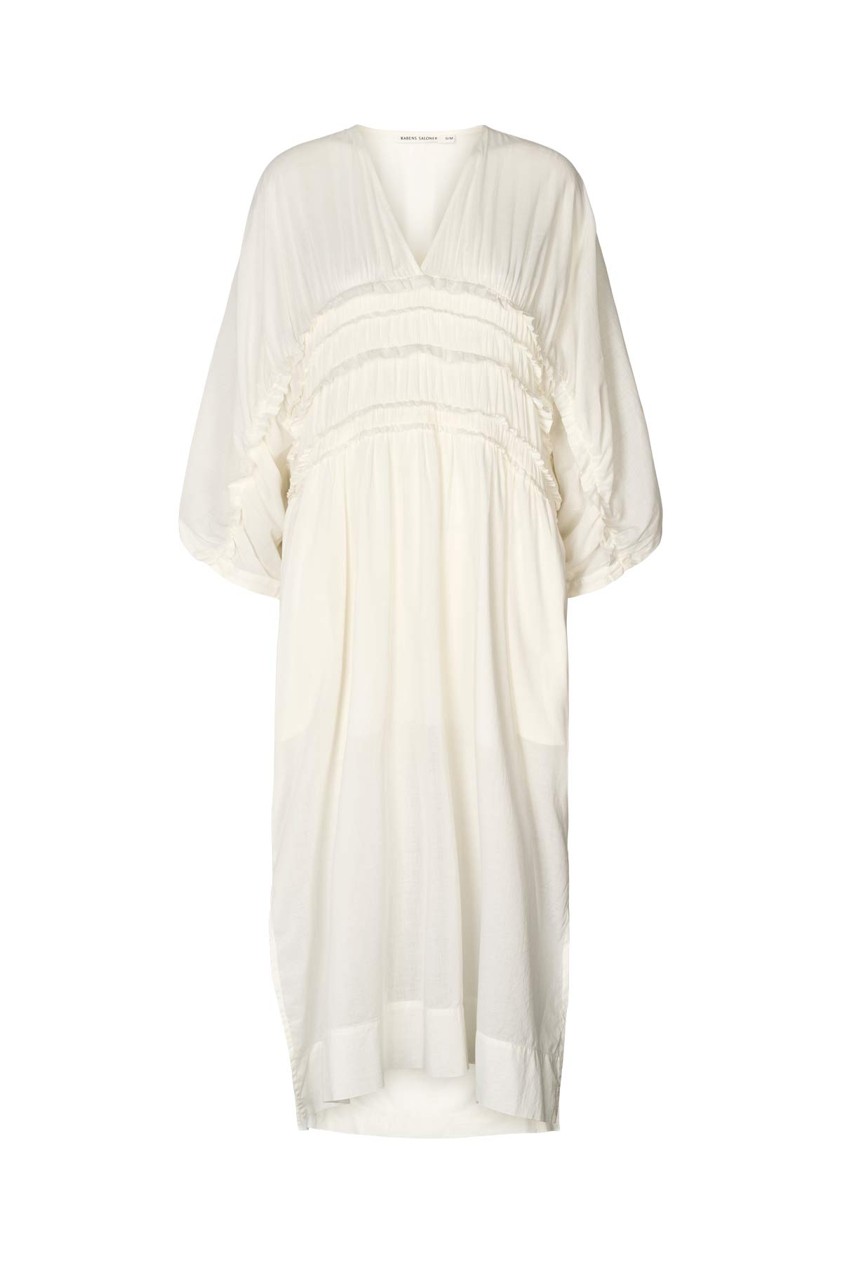 Ina - Voile frill gathered dress I Chalk Chalk XS/S 5 - Rabens Saloner - DK