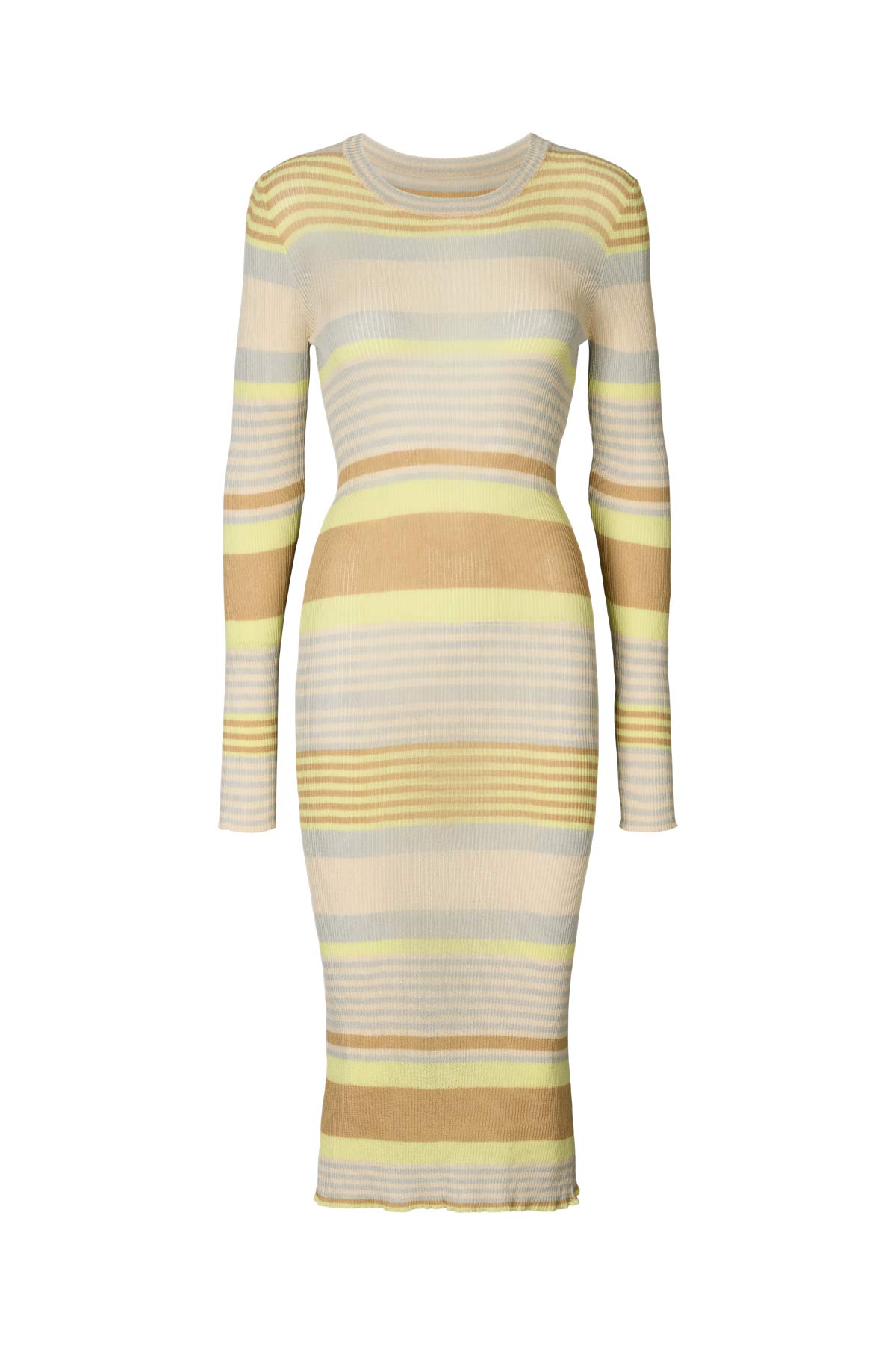 Inua - Ribbed stripes knit dress I Soft lime stripe Soft lime stripe XS 4 - Rabens Saloner - DK