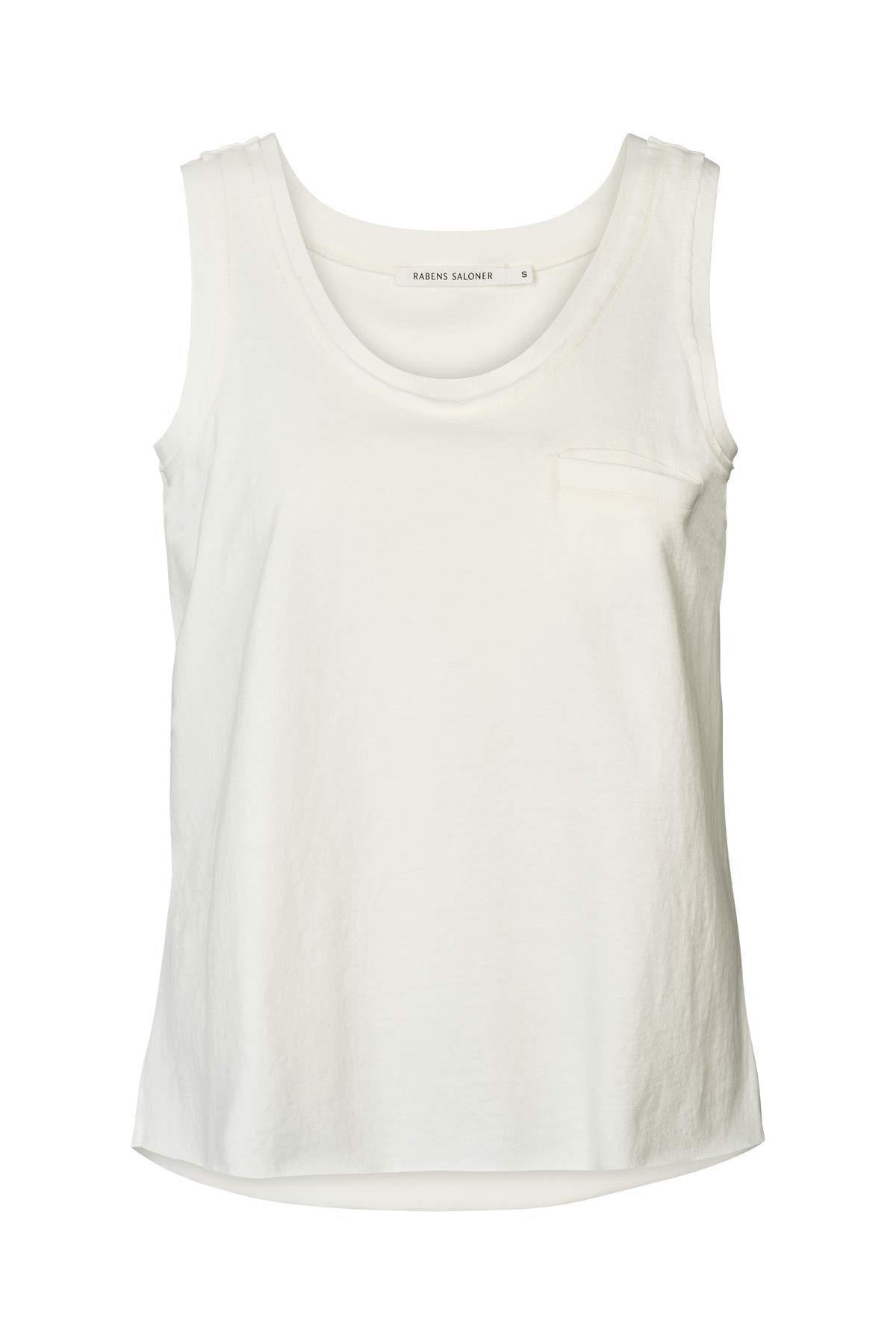 Abbi - Vintage jersey pocket tank top I Chalk Chalk XS 4 - Rabens Saloner - DK