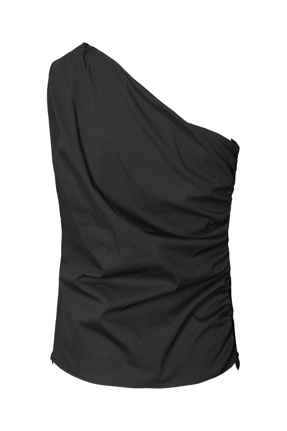 Mirha - Papery one shoulder top I Black 5 - Rabens Saloner - DK