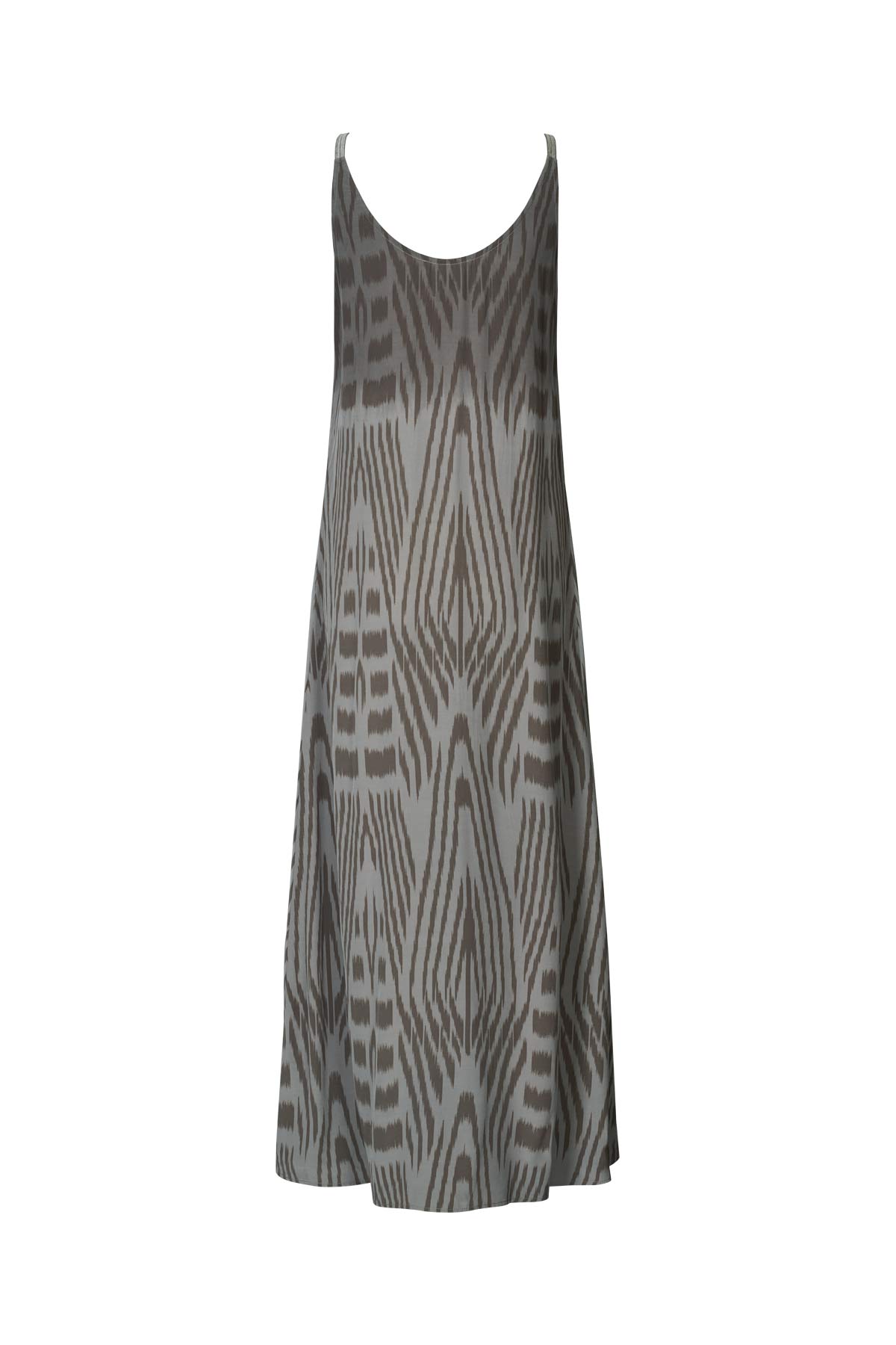 Maice - Ombre ikat slim string dress I Asphalt combo 7 - Rabens Saloner - DK