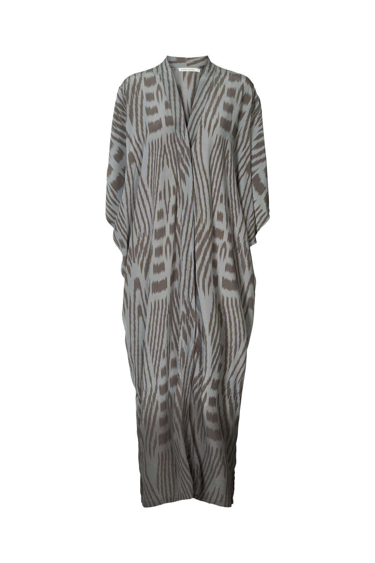 Alesandra - Ombre ikat kimono dress I Asphalt combo 9 - Rabens Saloner - DK