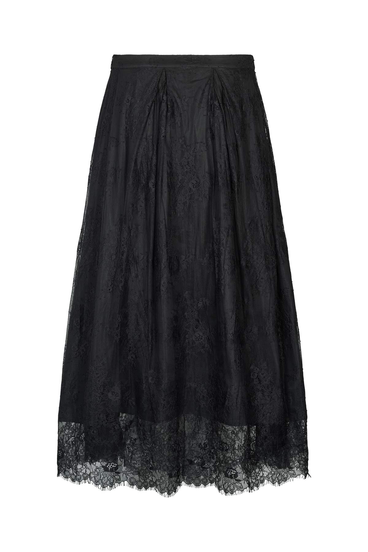 Monette - Laced multi layer skirt I Black 5 - Rabens Saloner - DK