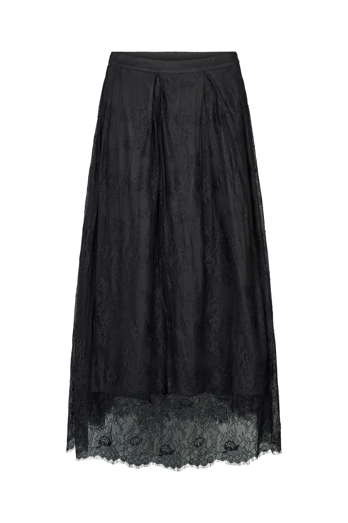 Monette - Laced multi layer skirt I Black 4 - Rabens Saloner - DK