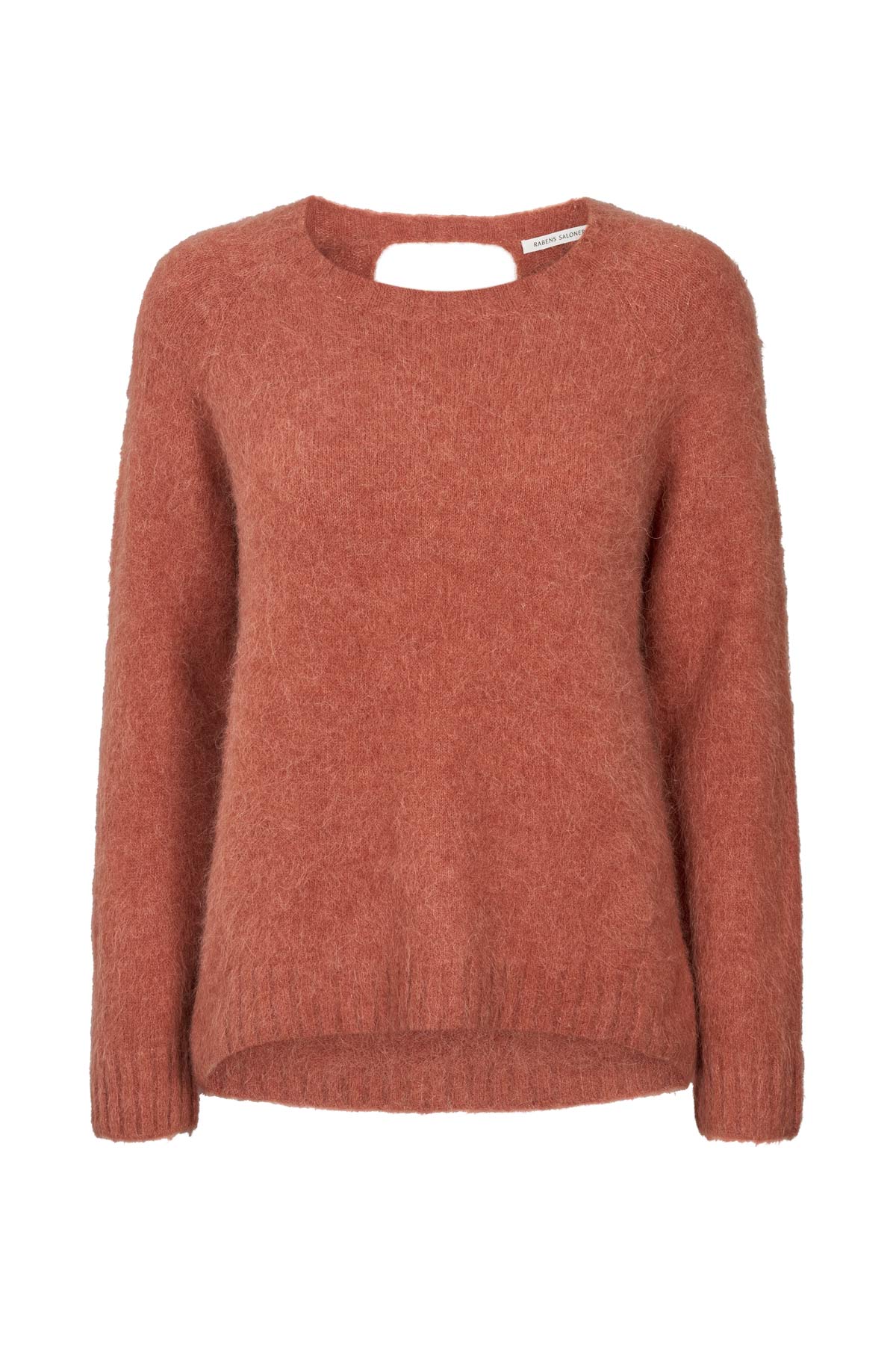Dinea - Fluffy knit open back sweater I Redwood 3 - Rabens Saloner - DK