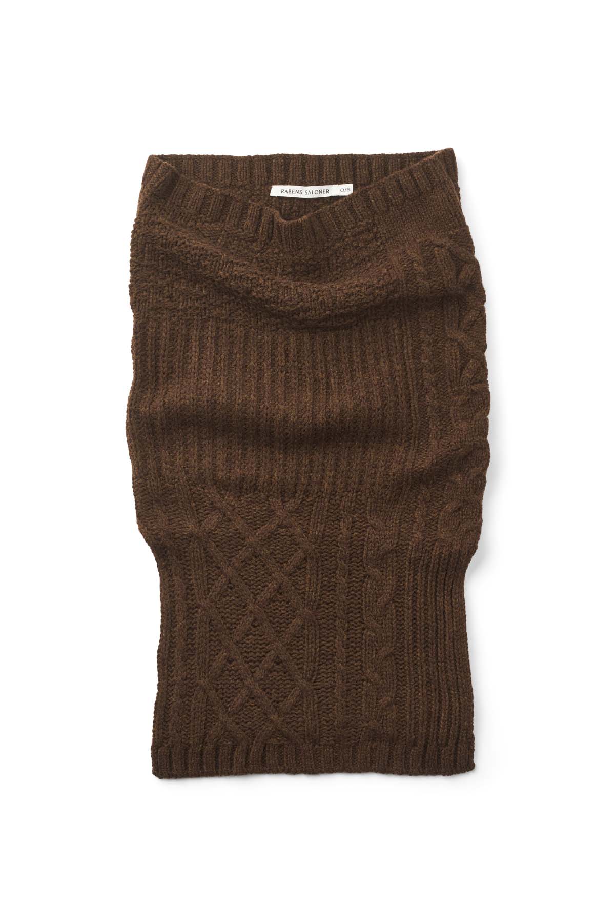 Tamy - Patchwork knit neck warmer I Brown 3 - Rabens Saloner - DK