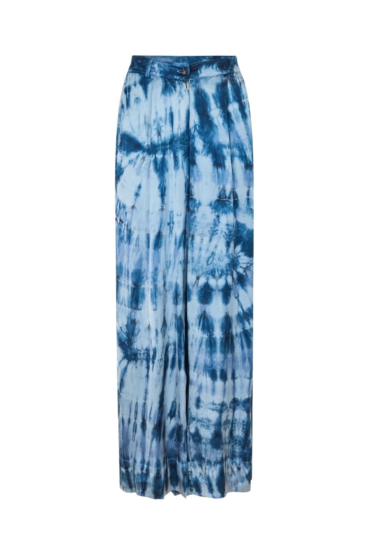 Briana - Lava pleat wide pants I Blue combo Blue combo XS 4 - Rabens Saloner - DK