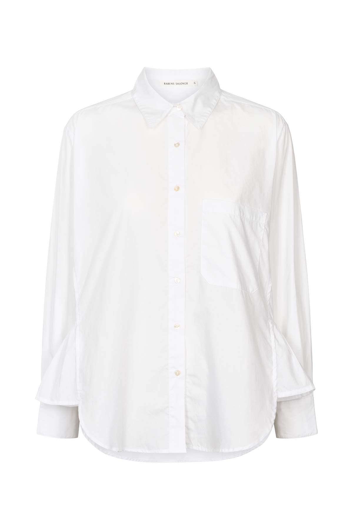 Djana - Poplin side gather shirt I White 7 - Rabens Saloner - DK