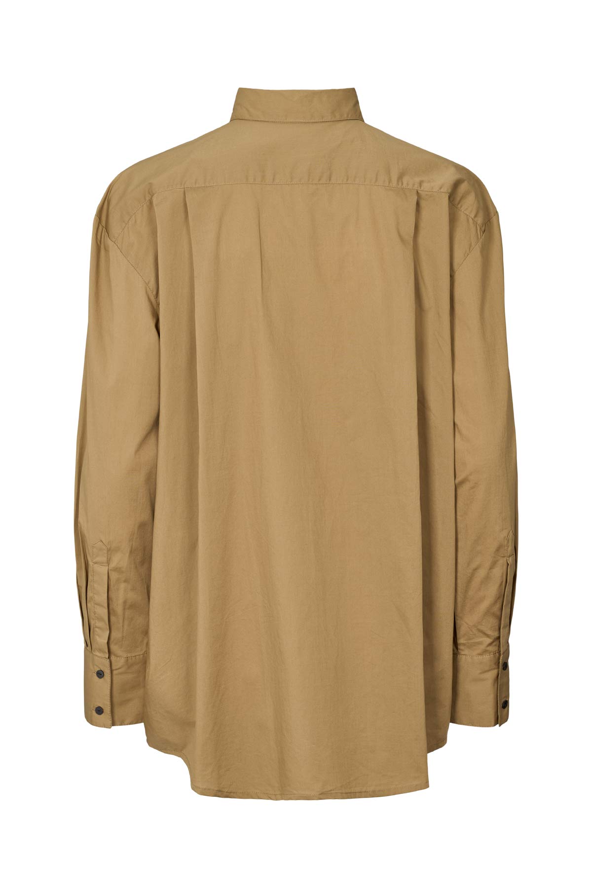 Dim - Poplin front frill shirt I Havanna brown 5 - Rabens Saloner - DK